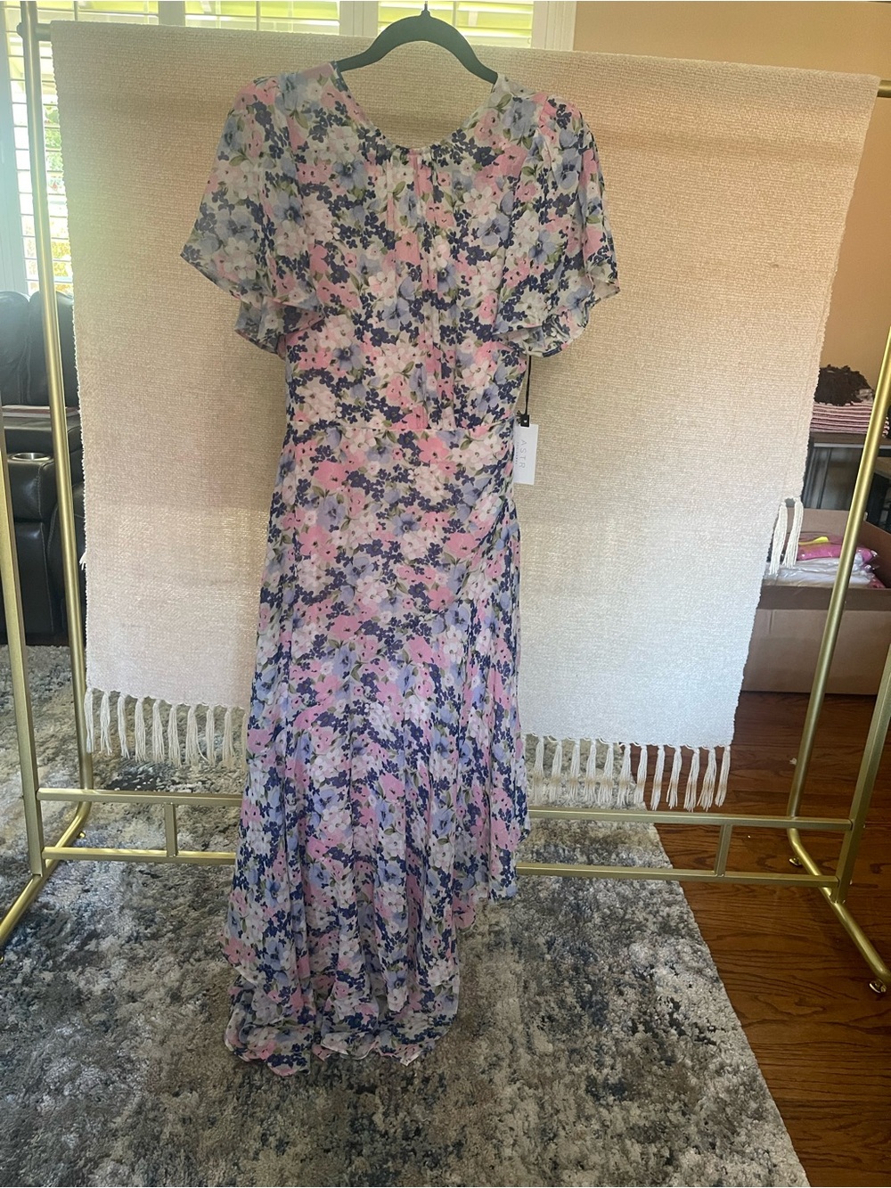 Astr Floral Maxi Dress in Pink and Blue - Picture 2 of 4